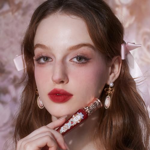 Flower Knows Strawberry Rococo Cloud Lip Cream Matte Liquid Lipstick-Long Lasting&Highly Pigmented Lip Stain -Velvety Waterproof Lip Makeup for Girls&Women-0.12 Fl Oz,1 Count(S09 Strawberry Crown)