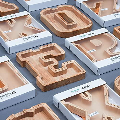 SummiDate Wooden Letter Piggy Bank| Piggy Bank for Boys Girls Toddler| Alphabet P Money Bank| Coin Bank Birthday Gift for Kids|Birthday Gift for Kids (P)