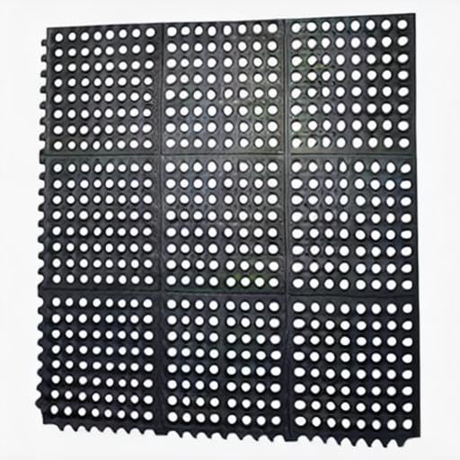 Envelor Interlocking Rubber Floor Tiles with Drainage Holes Anti Fatigue Garage Floor Mat Non Slip Wet Area Mat for Bar, Kitchen, Restaurant, Outdoor, Modular Snap Together 1-Pack, 36 x 36 inches