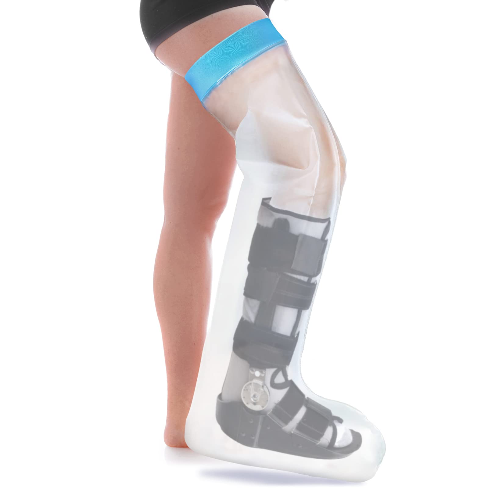 Asunby Waterproof Cast Covers for Shower Leg Adult Full long leg Protection to Wounds, Keeps Cast and Bandage Dry Bath,Watertight Cast Bag Showering for Surgery Foot, Ankle, Knee Burns Reusable