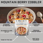 Peak Refuel Mountain Berry Cobbler | Real Ingredients | Ready in Minutes | Just Add Water | Premium Freeze Dried Backpacking & Camping Food | 2 Servings | Ideal MRE Survival Meal or Dessert