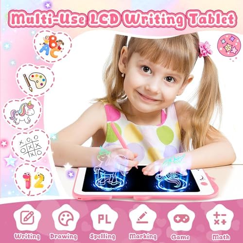 LCD Writing Tablet for Kids, Unicorn Girl Toys, Toddlers Toys Drawing Board, Educational Doodle Pad Kid Toys for 2 3 4 5 6 7 8 Year Old Girls Boys Easter Birthday Party Xmas Gift, 8.5inch