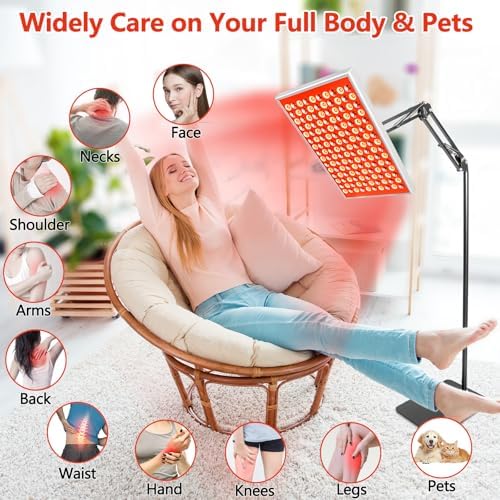 Red Light Therapy for Body Face,Infrared Light Therapy with Stand, Red Light Therapy Lamp Panel, 660nm Red Light and 850nm LED Near Infrared Light Therapy Device for Full Body Skin Muscle Sleeping