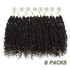 LMZIM 12 inch Goddess Locs Crochet Hair 8 Packs Faux Locs Crochet Hair for Black Women Pre Looped River Locs Crochet Hair with Curly Ends #4