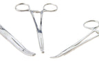 Apical 6-Piece Hemostat Forceps Set - Stainless Steel Straight & Curved Clamps, 6 Piece Multi-Purpose Locking Forceps for Fishing, Crafts, Medical, and Hobby Use (8", 6.25" and 5")