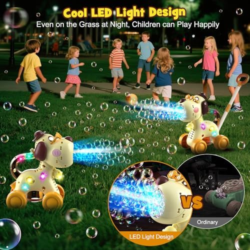 Automatic Bubble Machine for Toddlers: Portable Dog Bubble Maker Blower Toys for 3 4 5 6 Year Old Boy Girl Kids Outdoor Toys for Easter Party Birthday