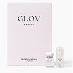 Glov Beauty Micro Infusion System for Face & Lips – 0.25mm 24k Gold Cosmetic Facial Stamp with Hyaluronic Acid, Collagen Peptides & Licorice Root Serum Ampoules (2x Infusion Application, 6x Serums)