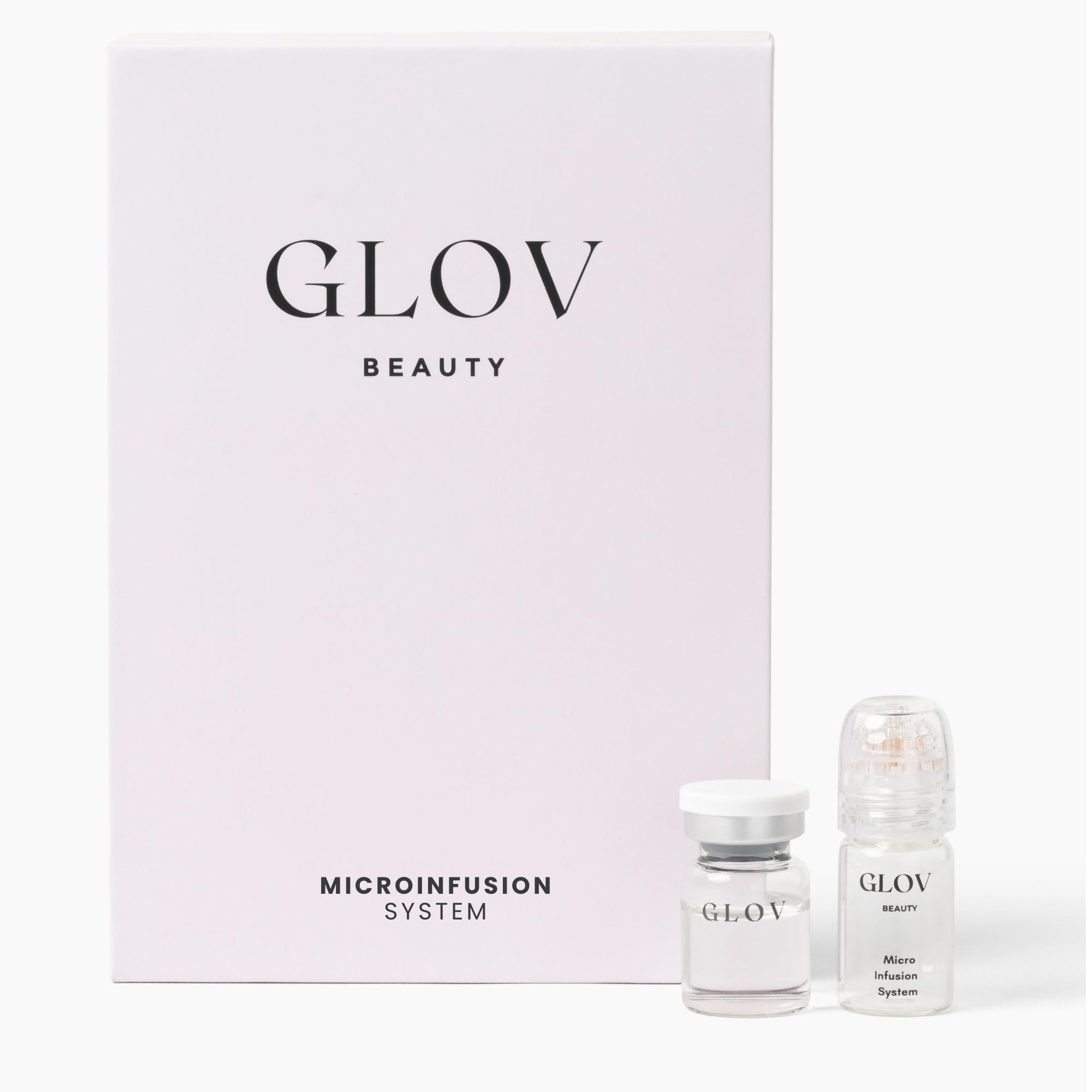 Glov Beauty Micro Infusion System for Face & Lips – 0.25mm 24k Gold Cosmetic Facial Stamp with Hyaluronic Acid, Collagen Peptides & Licorice Root Serum Ampoules (2x Infusion Application, 6x Serums)