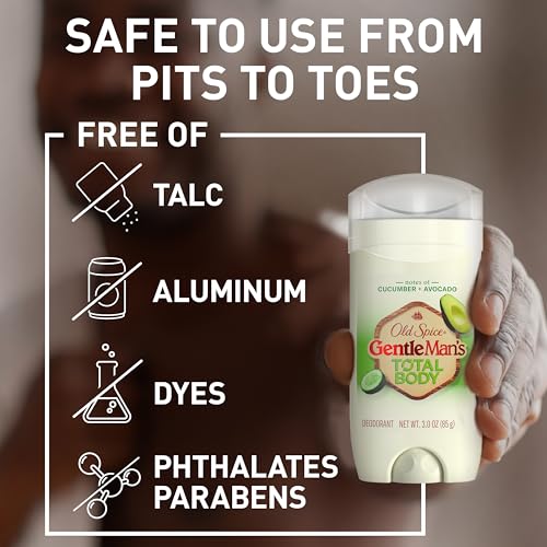 Old Spice Whole Body Deodorant for Men, Total Body Deodorant, Cucumber + Avocado, Aluminum Free Deodorant Stick for 24/7 Freshness // Dermatologist Tested Whole Body Deodorant, 3.0 oz