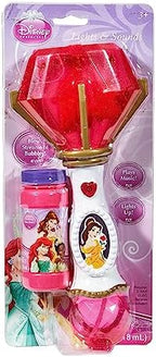 Little Kids Disney Princess Beauty and The Beast Belle Light and Sound Musical Bubble Wand, Includes Bubble Solution