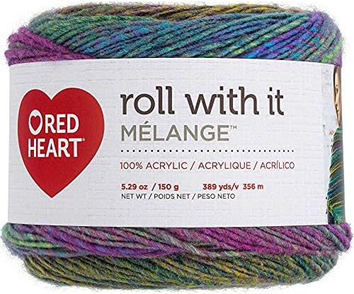 Red Heart Roll with It Melange Cat Walk E890-0656 (3-Skeins - Same Dye Lot) Worsted Medium #4 Acrylic Yarn for Crocheting and Knitting with Project Bag