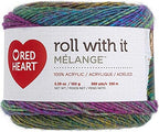 Red Heart Roll with It Melange Cat Walk E890-0656 (3-Skeins - Same Dye Lot) Worsted Medium #4 Acrylic Yarn for Crocheting and Knitting with Project Bag