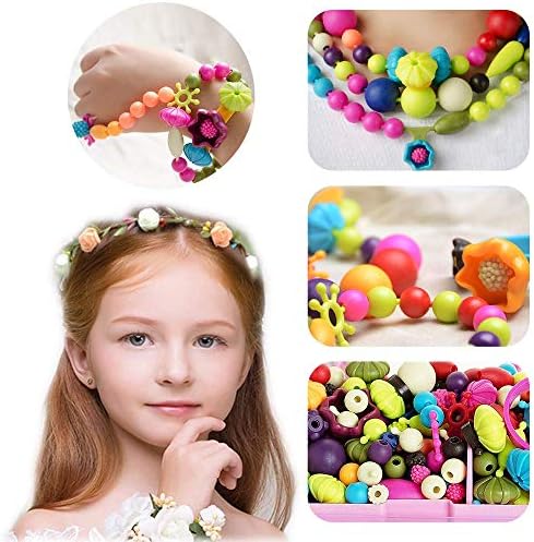 GILI Pop Beads - Jewelry Making Kit for 3 4 5 6 7 8 Year Old Little Girls - Arts and Crafts Toys for Kids Age 4yr-8yr - Necklace Bracelet Creativity Snap Set Top Best Christmas Birthday Gifts (500pcs)