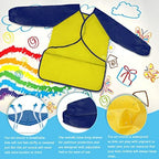 Zkptops 6 Pack Kids Art Smocks Waterproof Kid Painting Aprons Toddler Art Smock Kids Paint Smock with Long Sleeve 3 Roomy Pockets for Age 3-7 Years