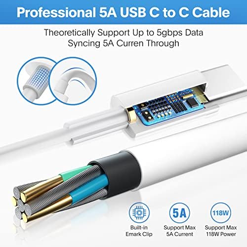 Mac Book Pro Charger - 118W USB C Charger Fast Charger Compatible with MacBook pro/Air, M1 M2 M3 M4, ipad Pro, Samsung Galaxy and All USB C Device, Include Charge Cable