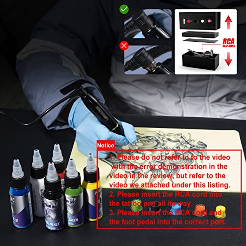 Wormhole Tattoo Pen Kit Cartridge Tattoo Machine for Beginners Rotary Tattoo Pen Type Machine Kit Complete Tattoo Supplies WTK070