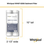 Whirlpool 10" x 2.5" Whole House Sediment Water Filters. WHKF-GD05 Grooved Filter, 5 Micron, NSF Certified Reduces Sand, Soil, Silt & Rust for Standard Filter Housings, 24-Pack