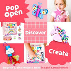 Unicorn Craft Box - 10 Fun Arts and Crafts for Kids Ages 4-8, No Mess, Educational, Mermaid Art Projects, Toddler Crafts & Activities Kit with Supplies, Gift for Girls 3 4 5 6 7 8 Years Old