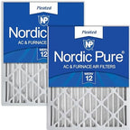 Nordic Pure 16x20x4 (15_1/2 x 19_1/2 x 3_5/8) Pleated MERV 12 Air Filters 2 Pack