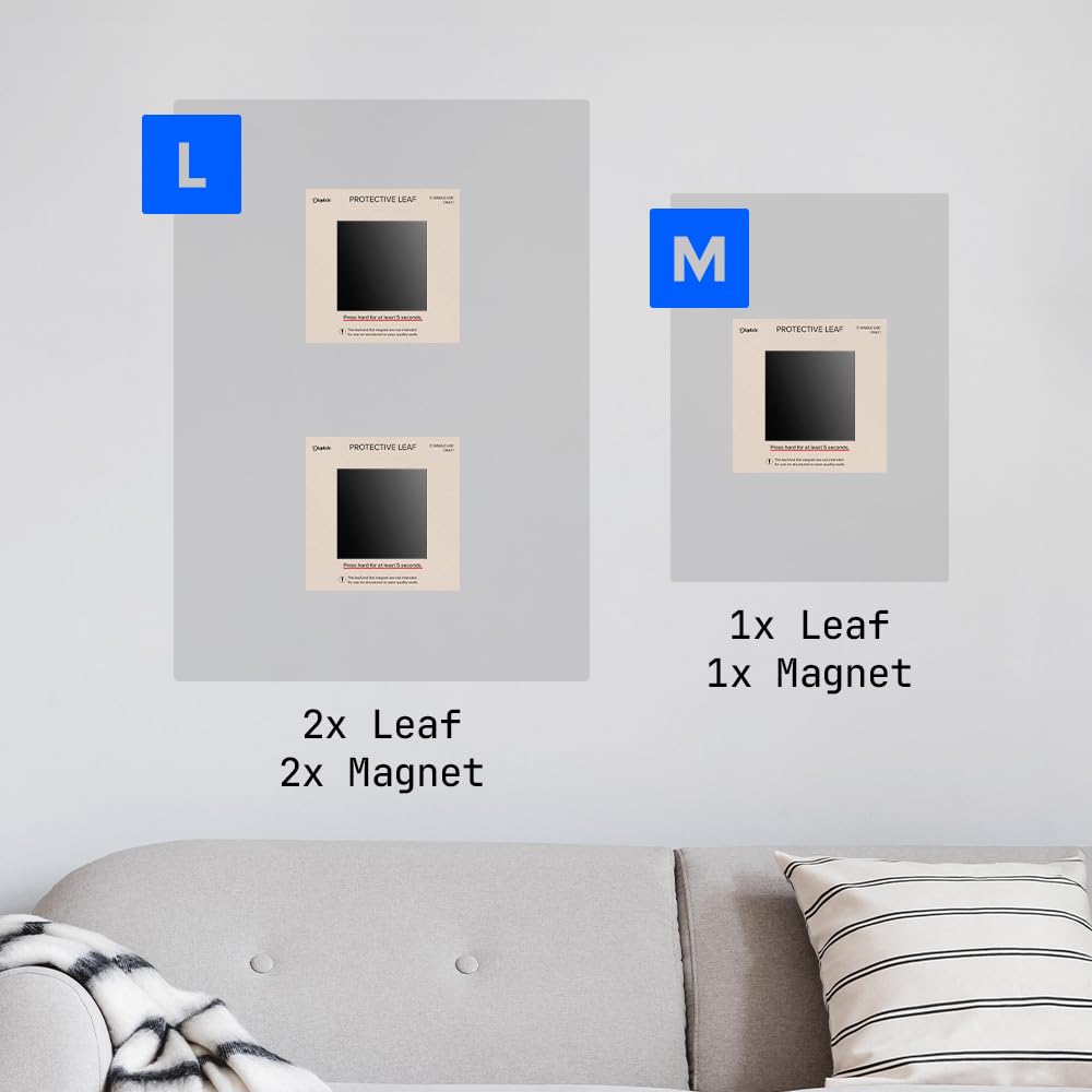 Displate Magnetic Wall Mount Kit for Hanging Pictures, 3-Pack Peel & Stick Wall Magnets with Safe Removable Adhesive Leaf - No Drill, Damage-Free Magnets for Wall Art, Metal Posters & Prints