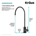 KRAUS Purita 100% Lead-Free Kitchen Water Filter Faucet in Matte Black, FF-100MB