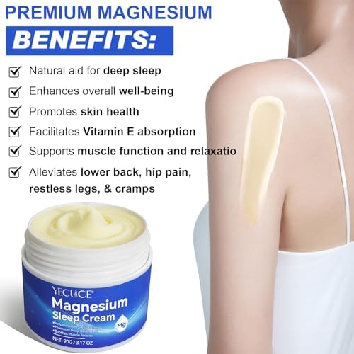 Magnesium Lotion,Pure Magnesium Cream for Better Sleep,Leg & Joint Care,Non-Greasy -Topical Magnesium Chloride-Skin Friendly Ingredients-3.17 OZ