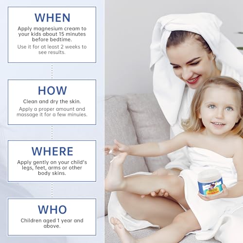 Magnesium Lotion for Kids & Babies - 2PCS Bedtime Magnesium Cream for Sleep Kids - Natural Organic Baby Magnesium Sleep Lotion Soothing Skin & Relaxation for All Skins