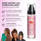 Moisturizing Refreshing Spray for Locs - Rose Water and Peppermint Hair Scalp Moisturizer Natural Loc Care and Maintenance (Rose, 3.4 Fl oz)
