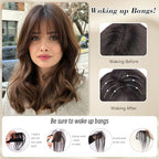 Bangs Hair Clip in Bangs 100% Real Human Hair Toppers 360°3D Cover Clip in Bangs Hair pieces Wispy Bangs for Women Hair Extensions Clip on French Bangs for Daily Wear