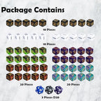 63 PCS Abilities Keyword Magic Counter Dice MTG Counters Dice Set Life Buff Tokens D6 Dice Compatible with MTG, TCG, Card Gaming Accessories