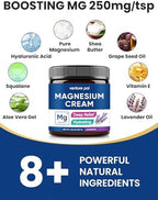 Venture Pal Magnesium Lotion, Topical Magnesium Cream for Sleep, Leg Cramps & Pain, Muscle Relaxation, Calm, Moisturizing Supplement with Coconut Oil, Shea Butter & Hyaluronic Acid, Safe for Kids