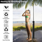 VINGLI Solar Heated Shower,2-Section with Shower Head，for Outdoor Backyard Poolside Beach Pool Spa,Black (2.3 Gallon)