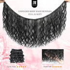 DMKEEP 12A Body Wave Bundles Human Hair 20 22 24 Inch Human Hair Bundles 100% Unprocessed Brazilian Raw Virgin Hair 3 Bundles Body Wave Weave Bundles Human Hair Natural Color