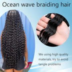 Curly Braiding Hair 30 Inch Ocean Wave Crochet Hair for Black Women Long Deep Wave Wet and Wavy Braiding Hair For Boho Braids (27/613, (Pack of 6))