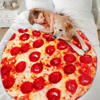 Pepperoni Pizza Blanket White Elephant Gifts for Kids Stuff Useful Adults Teenagers Throw Blankets Wrap Boy Girl Party Novelty Gag Pets Soft Fleece 61in