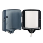 EZbrnd Wall Mount High Capacity Centerpull Paper Towel Dispenser for Commercial/Washroom/Office/FoodService, Pearl Black