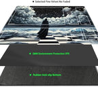 MTG Playmat with Zones Magic Card Playmat Game Mat,TCG & CCG Card Games Mat with Free Storage Bags Size 24 x 14 Inches (with Zones,Death God)