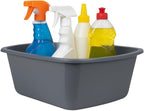 Vakly Wash Basins [5 Pack] – Rectangular Plastic 7-Quart Graduated Hospital Soaking Tub with Markings – Small Portable Washbasin for Face Washing, Cleaning, Foot Bath, Dishes, Laundry & Bedside Care
