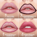 Lip Stain Peel Off Lip Liner, Long Lasting & Waterproof Peel Off Lip Stain Non-Stick Cup, Comfortable Vivid Color and Create Charming Lip Makeup with All-Day (#02 Cocoa)