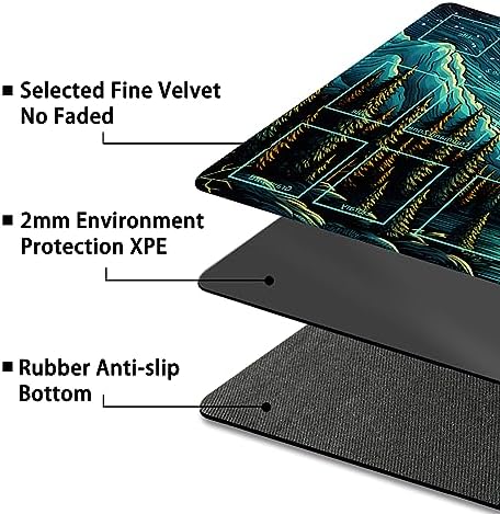 Playmat for MTG, with Free Storage Bags,Game Mat 24 x 14 inches, TCG and Board Game Mat for Cards,Mousepad Desk Mats (with Zones,Magic Mat 8)