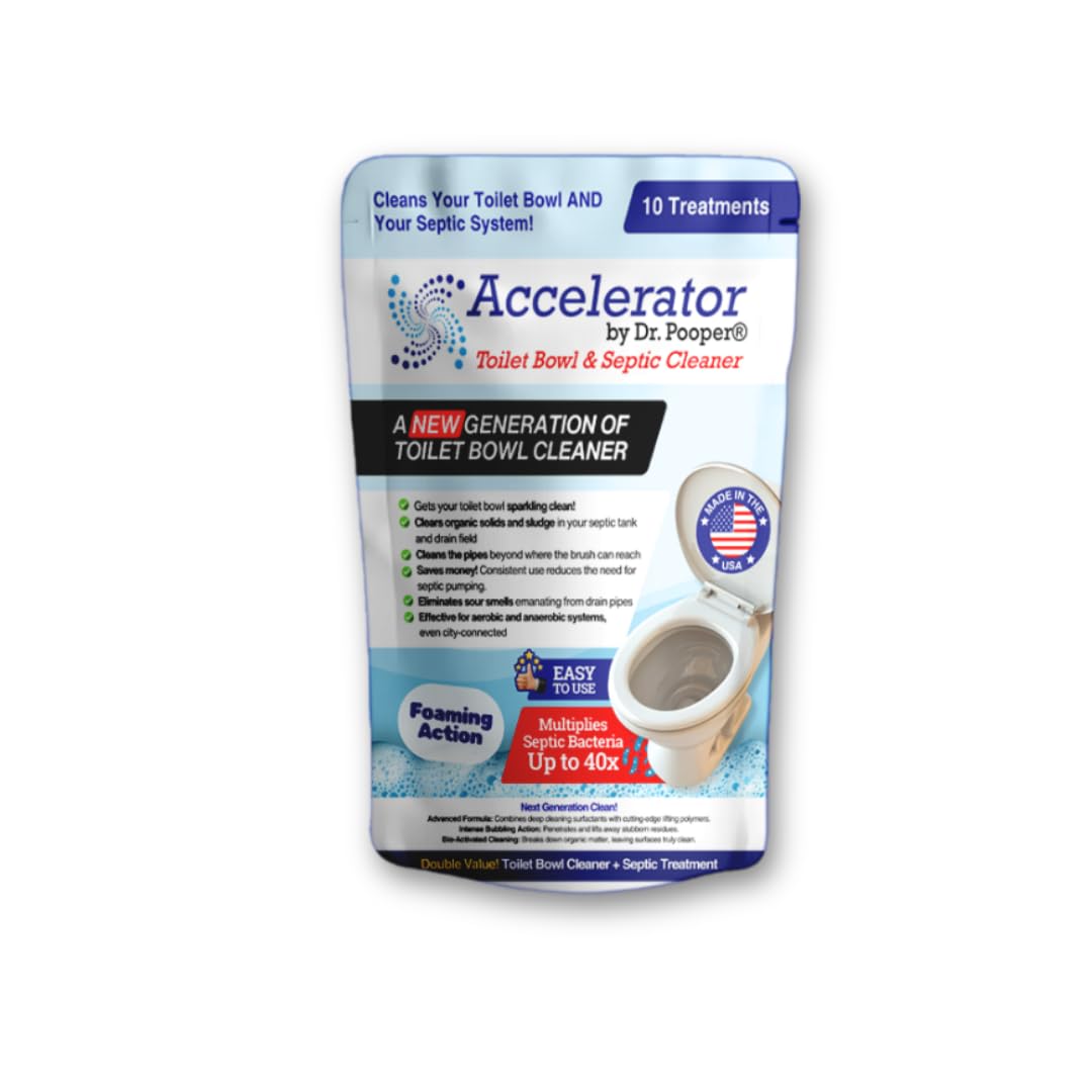 Dr. Pooper Toilet Bowl & Septic Tank Cleaner—Powerful Stain Remover & Odor Eliminator—Bio-Activated Formula for Deep Cleaning & Septic Maintenance—Safe for Pipes & All Plumbing Systems