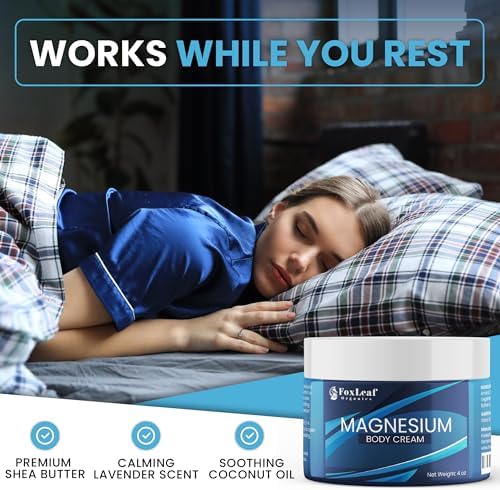Magnesium Cream - Support for Sleep, Leg Cramps, Joint Support, & Muscle Soreness - Maximum Strength Magnesium Lotion with Arnica, Shea Butter, Lavender Essential Oil - Made in USA - 4oz