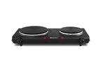Elite Gourmet Double Cast Iron Burner, 1500W Hot Plate, Adjustable Temp