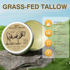 Beef Tallow for Skin, Tallow and Honey Balm,Tallow Face Moisturizer, Natural Organic Grass-Fed Beef Tallow Balm with Raw Honey Moisturizing Cream for Body Lotion Skin Care