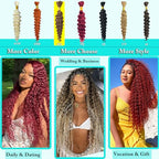 30# Auburn Brown Human Braiding Hair 16 Inch 50 g 1 Bundle Deep Wave Bulk Human Hair for Braiding Curly Human Hair for Boho Braids Wet and Wavy Hair Extensions No Weft Micro Braiding Hair