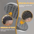 Silicone Hair Brush, Gray - Curly Hair Brush with Double-Sided Use, Different Sized Holes for Curling Afro and Short Hair, Non-Slip Twist Curl Comb for Men and Women, Travel Size