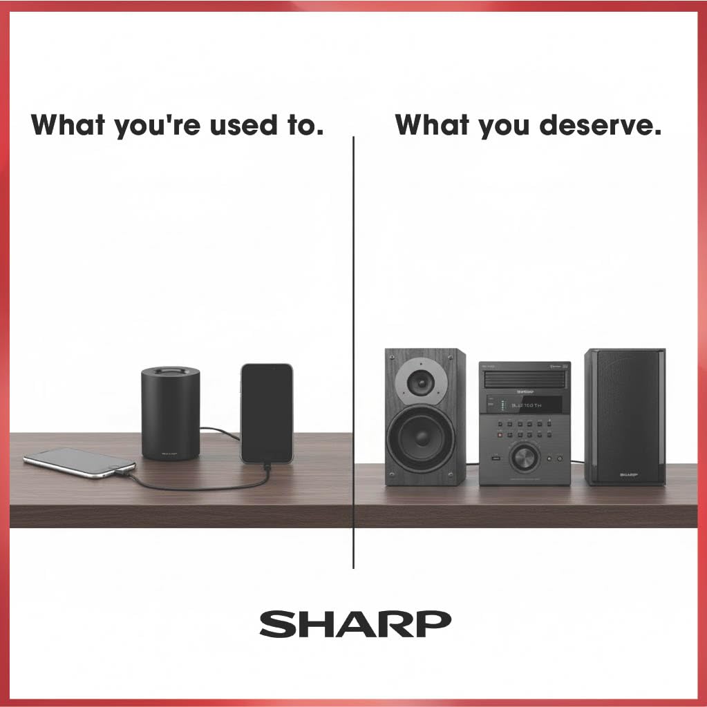 Sharp XL-BH250 Limited Edition 5-Disc Bluetooth Speaker System with USB, AM/FM, and Champagne Gold/Carbon Fiber Finish