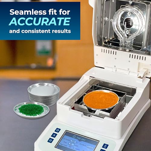 Aluminum Sample Pans for Moisture Analyzer (50 Pack) 90mm Round Lab Trays, Disposable Weighing Dishes, Foil Pan, Weight Scale Tray, Laboratory Balance Dish Plate, Moisture Tester Supplies - Pure Ponta