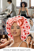 Double Layer Satin Bonnet with Tie Satin Lined Sleep Cap Hair Cover for Women's Curly Natural Hair