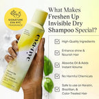 Eva NYC Freshen Up Invisible Dry Shampoo, Cleansing Dry Shampoo for Women of All Hair Types, Non Toxic Shampoo with Argan Oil & Rice Starch, GMO-Free Hair Dry Shampoo, Leaves No White Residue, 5.3 oz